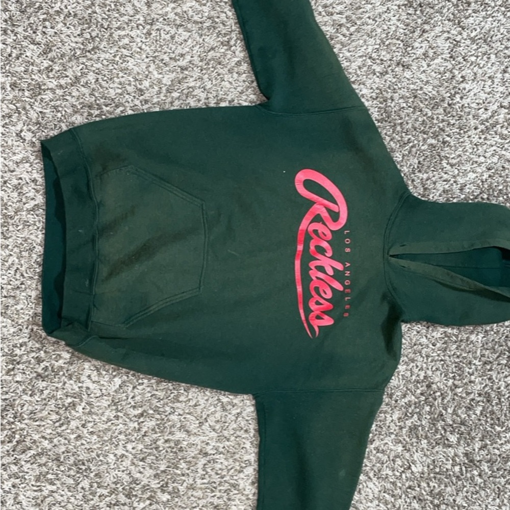 Young & Reckless Green Hoodie with Red Logo
